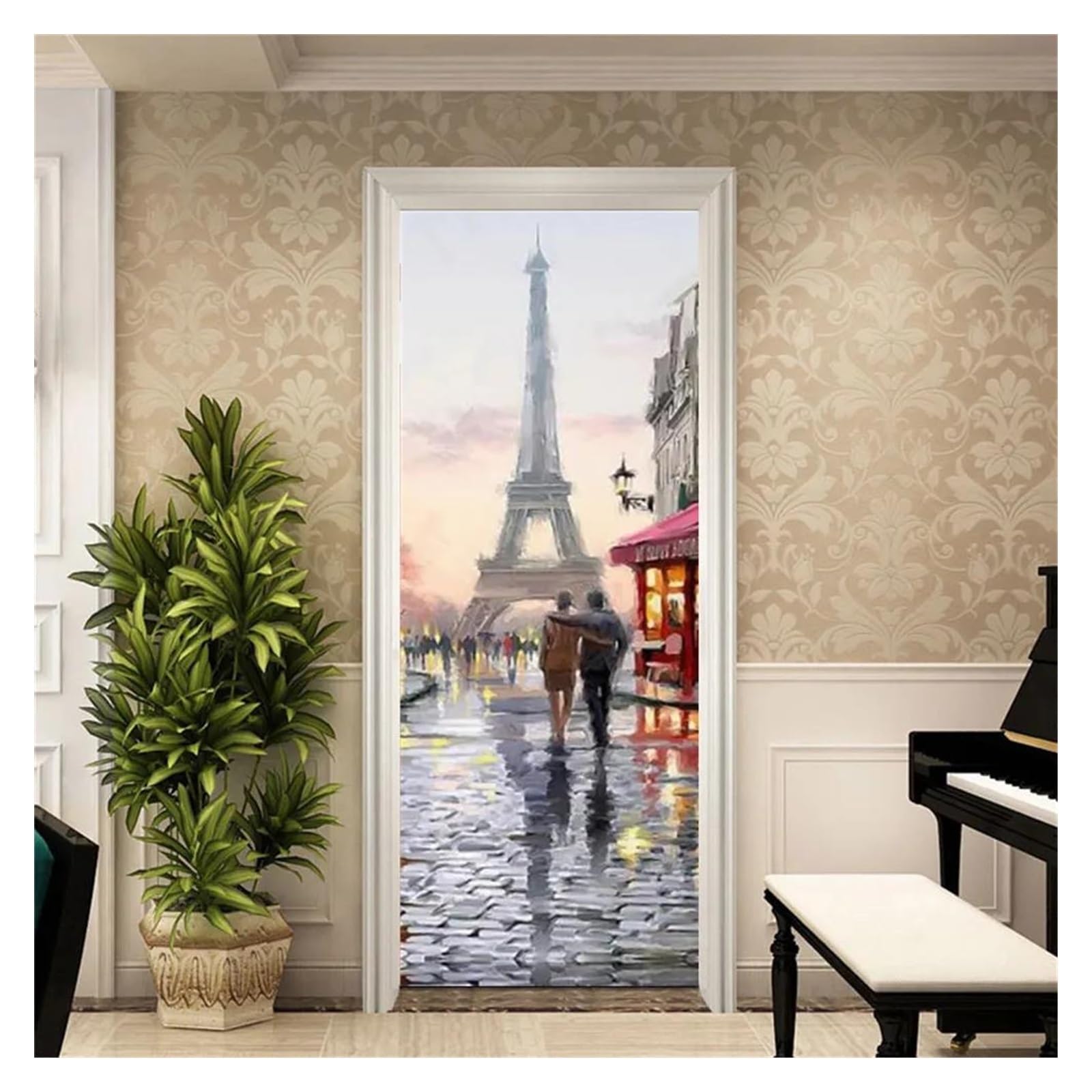 Papier peint auto-adhésif imperméable PVC sticker mural grand format 95x215