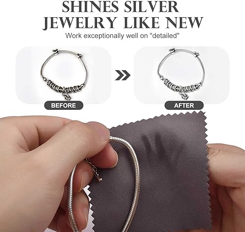 Miniatura 8 de Sevenwell - Paño de limpieza para joyas de plata oro platino 50 unidades 31 x 31pulgadas - 8x8cm color rosa