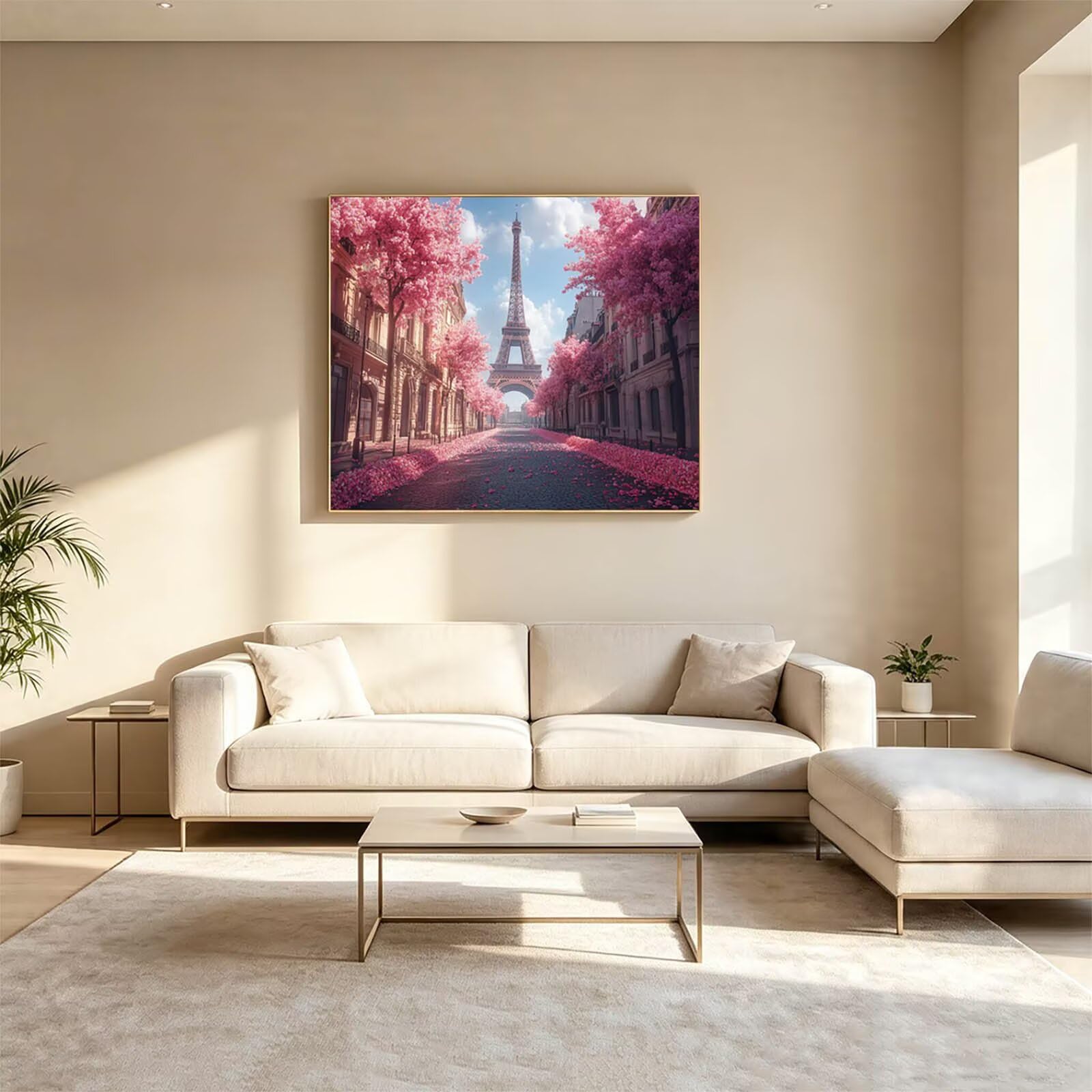 Dipingere con i Numeri Adulti Torre Eiffel Tele 100x135cm ZSHS-2807 | Kit Pittura Hobby Creativi Adulti con Colori Acrilici Pennello Paittura Tela Vista Stradale per Quadri Moderni Soggiorno