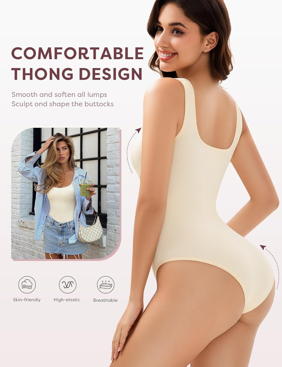 JulyGirl Shapewear Bodysuits for Women,Tummy Control Bodysuit,Seamless Shapewear for Women - Image 3