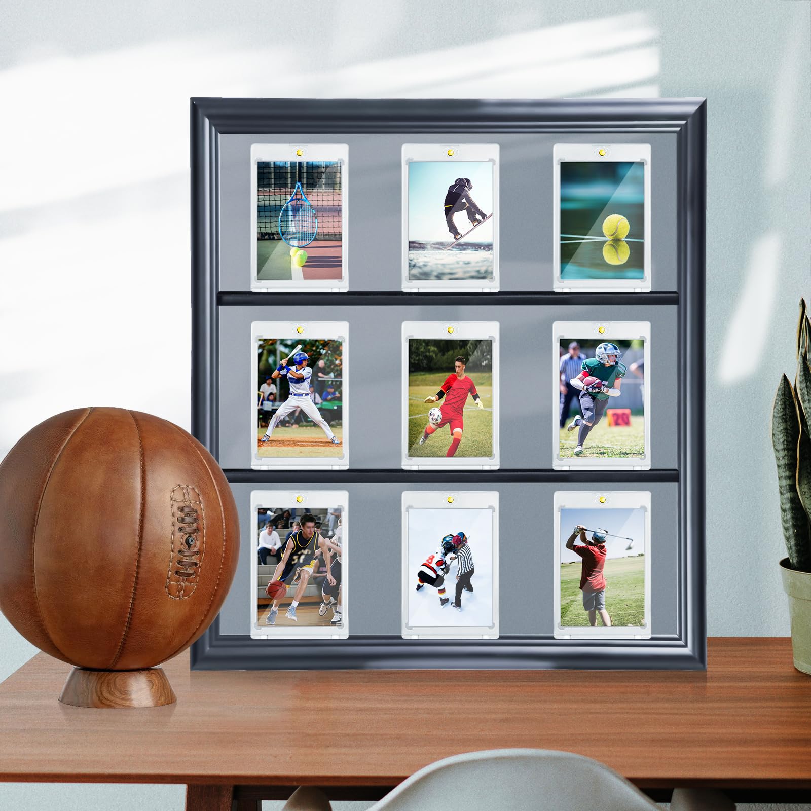 unlemoni 100ct Magnetic Card Holders for Trading Cards, 35PT Magnetic Card Holder Hard Plastic Baseball Card Case Protecor Display for Sports Cards, Standard Cards, Game Cards, MTG Cards