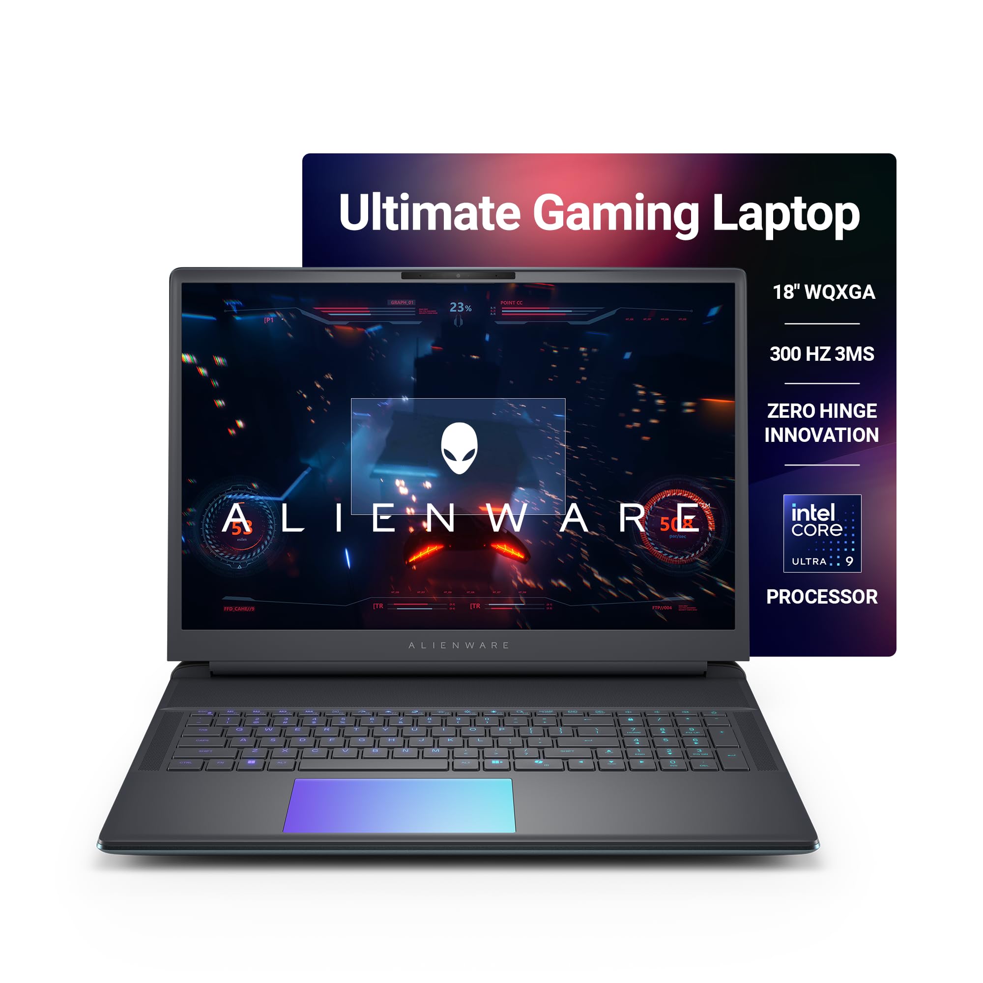 alienware new 18 area-51 gaming laptop, ai enabled core ultra 9 275hx processor, 32gb ddr5, 2tb ssd, rtx 5080 16gb gddr7 graphics, 18.0" wqxga 300hz 500 nits display, liquid teal color, 4.34kg