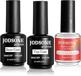 JODSONE Gel Nail Remover Quick Gel Nail Polish Remover and Base Coat Top Coat Simple Set is Suitable for Beginners to Try