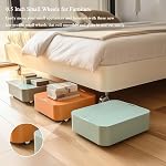 8 Pack 1/2 Inch Mini Fixed Caster Wheels, Non-Swivel Low Profile Rigid Casters, Silent Rubber Little Sticky Wheels for Furniture, Countertop Appliances, Sliding Trays, DIY Small Projects