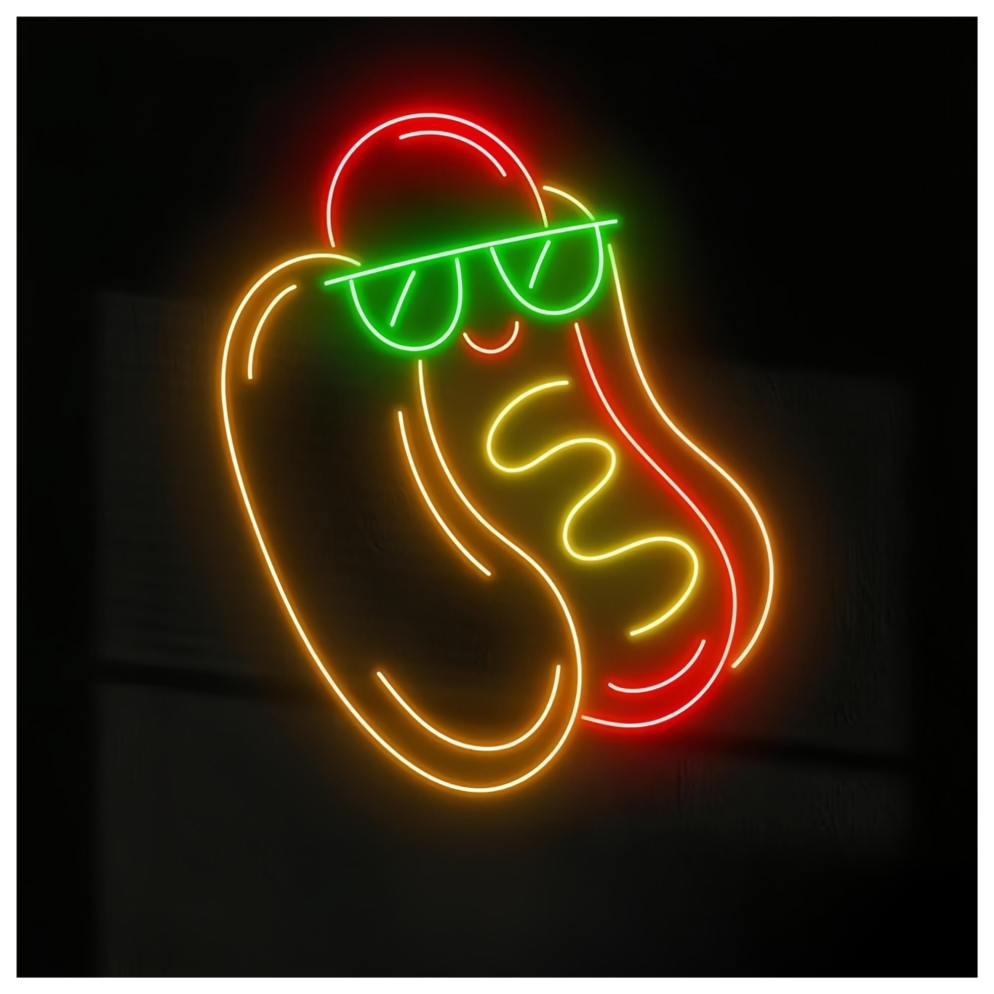 SHOUXI Sign Lamp Cool Hot Dog Neon Sign Fast Food Restaurant Wall Decor Neon Sign Hot Dog Store Welcome Opening Light Signs(50CM)