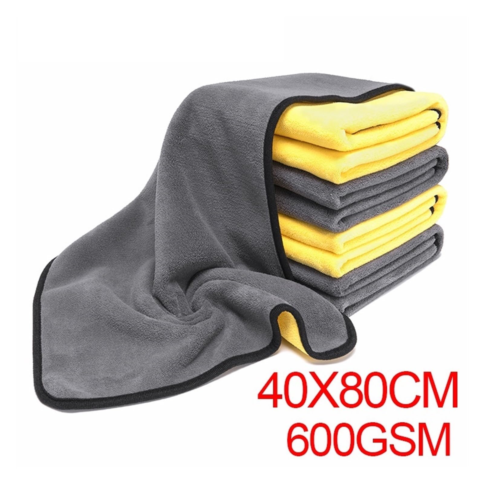 TRUSTTWO Asciugamano autolavaggio 40x80 cm Assistenza auto Microfibra Asciugamani Diavolo Forte Spessa Peluche Detailing Detailing Auto Panno for la pulizia Auto Accessori The 3pcs Yello