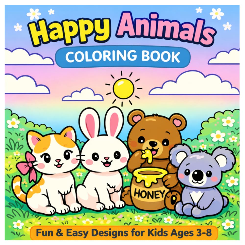 Super Cute Animals Coloring Book: Bold & Easy Coloring Pages for Kids Ages 2–5 | Simple Big Designs for Toddlers & Preschoolers