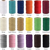 Vista 2 de (109 Yards/1.5mm/35 Colors Optional) Cotton Baker Twine DIY Craft Macramé Natural Cotton Rope Craft Making Knitting String Rope DIY Wedding Decor