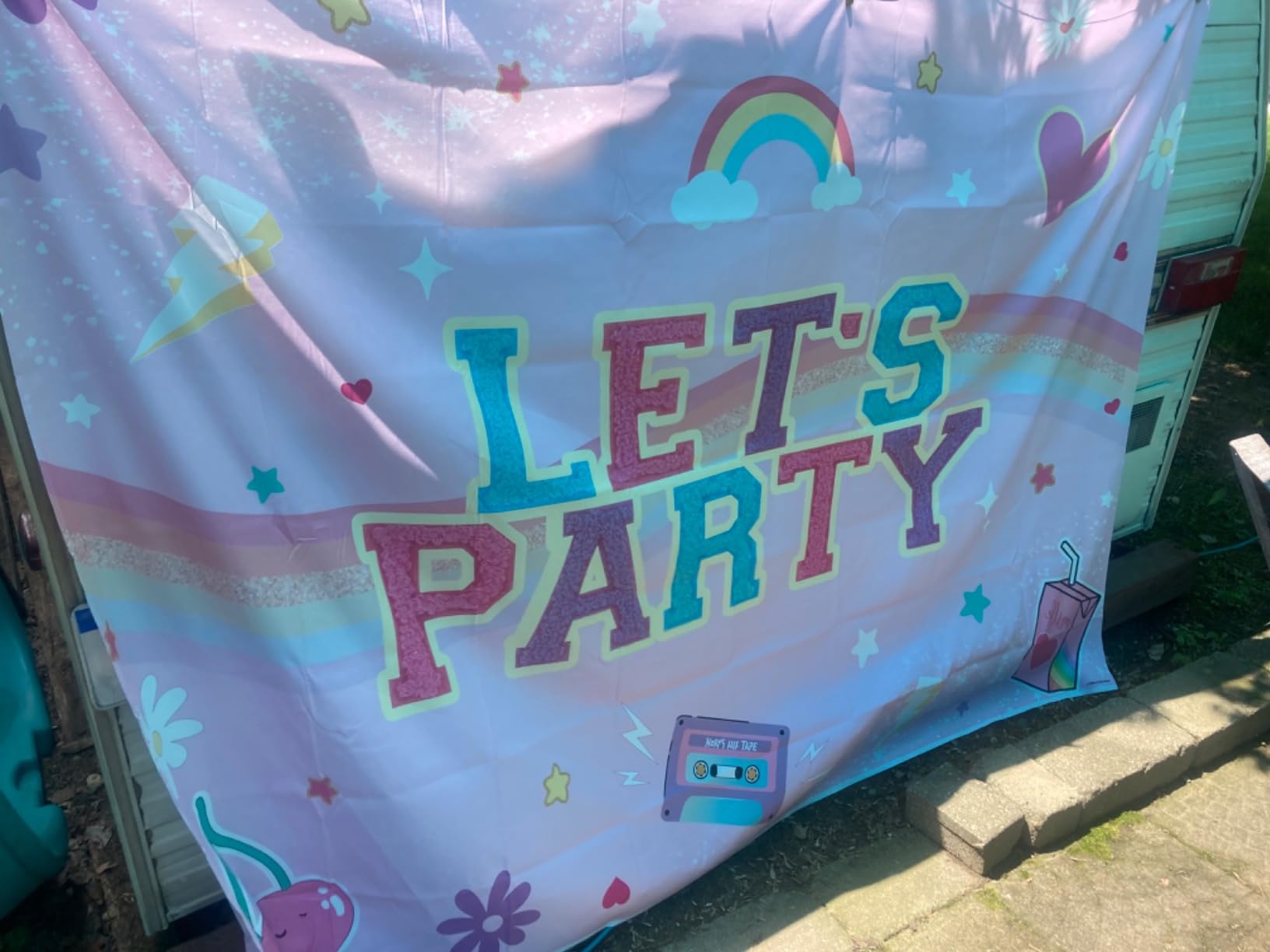 Amazon.com : MEHOFOND Preppy Patch Party Girls Birthday Backdrop Patch ...