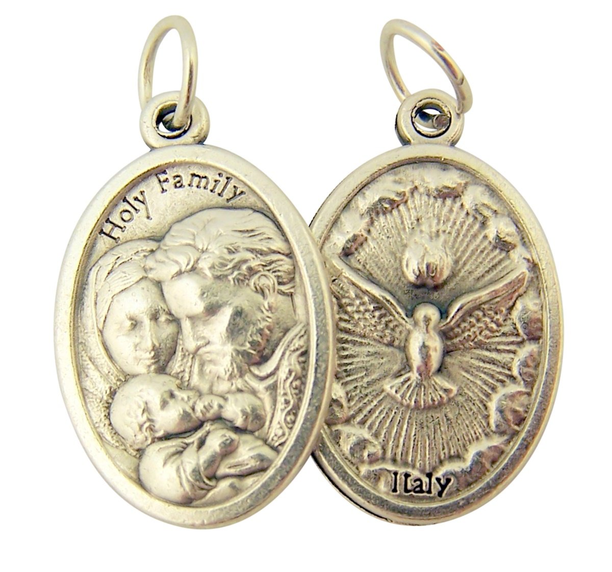 Catholic Patron Saint Medals Silver Toned Base, 1 Inch, Set of 2, Silver — view 27