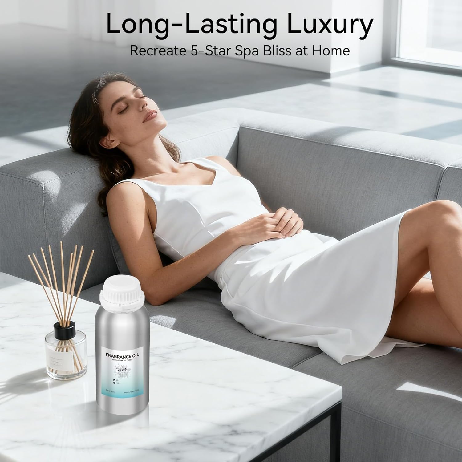 JEPEErbz Karth Hotel Diffuser Oil(500ml / 16.9oz), Essential Oils for Diffuser, Natural, Long-Lasting, Luxury & Sophisticated Scent, Ideal for Hotel-Inspired Spaces