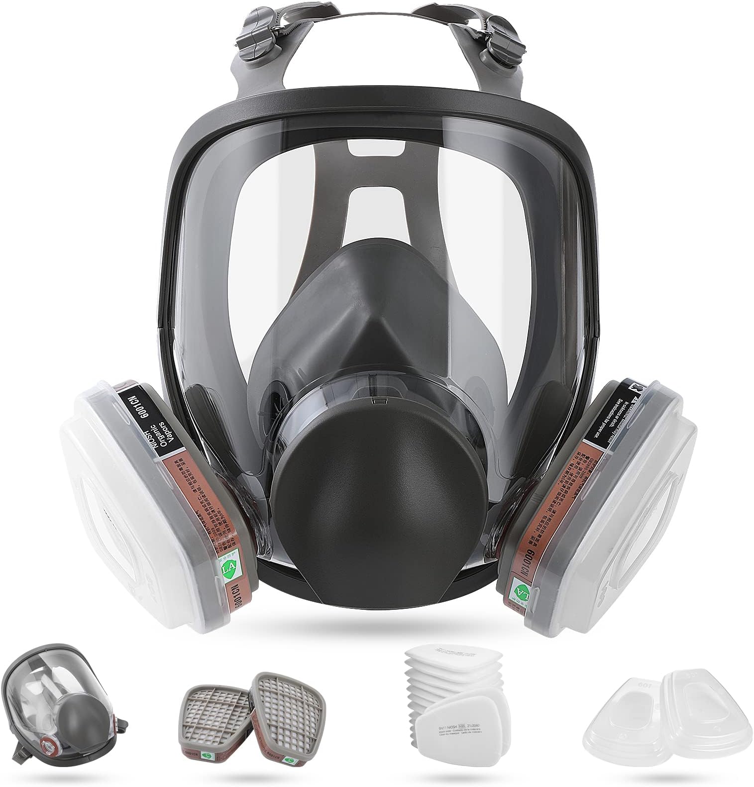 19in1 Reusable Full Face Respirator Dust-proof Face Cover,Full Face Cover,Protect Against Gas,Paint,Dust,Chemicals and Other Work Protection