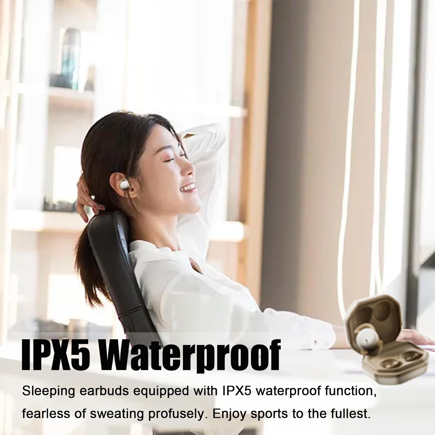 Sleep Headphones Sleeping Headphones for Side Sleepers Noise Cancelling Earbuds for Sleep Headphones Earbuds Sleep Earbuds Bluetooth 5.3 Wireless Open Ear Headphones for Sleeping Driving Black