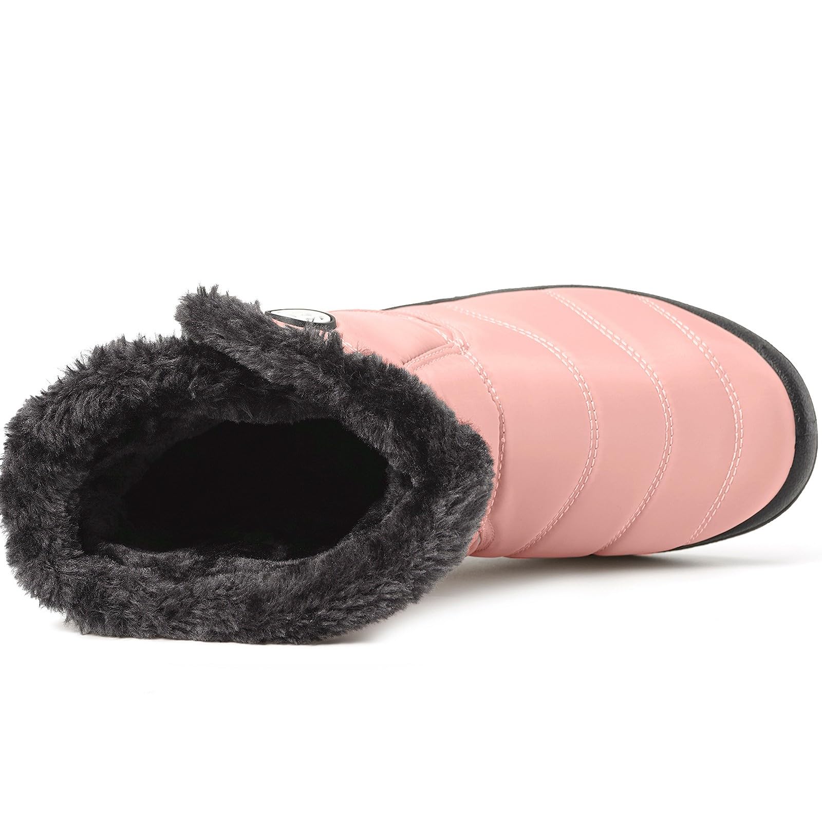 Stivali Donna Stivaletti Invernali Impermeabili Cerniera Stivali da Neve Cotone Caldo Peluche Caviglia Boots Bassi Scarpe Ultraleggero