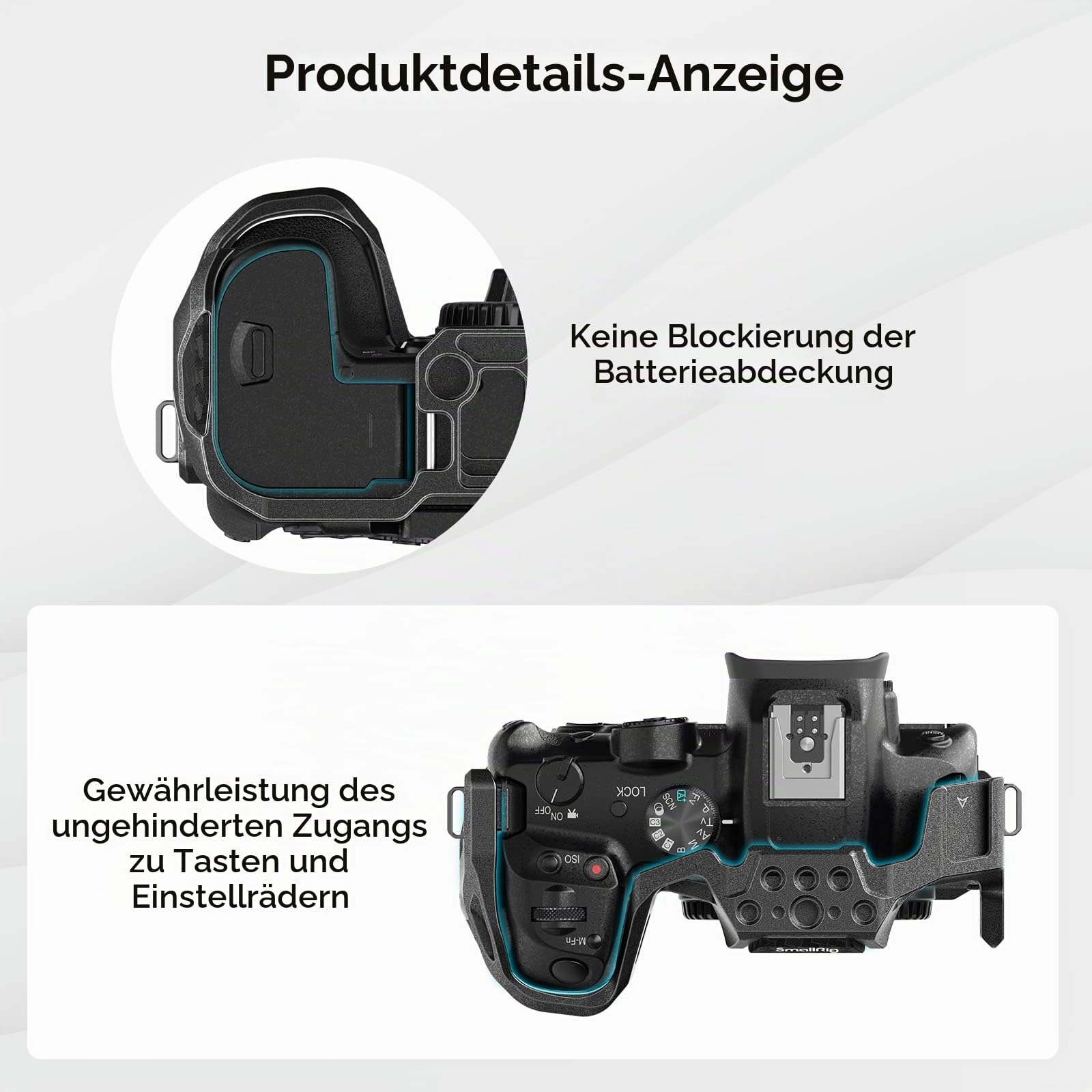 SMALLRIG R7 Cage mit Integrierter Schnellwechselplatte für Arca Standard, Kaltschuh, NATO-Schiene und Gewindelöchern, Formschlüssiger Kamerakäfig, Video-Rig für Canon R7 (Aktualisierte Version) -4003B