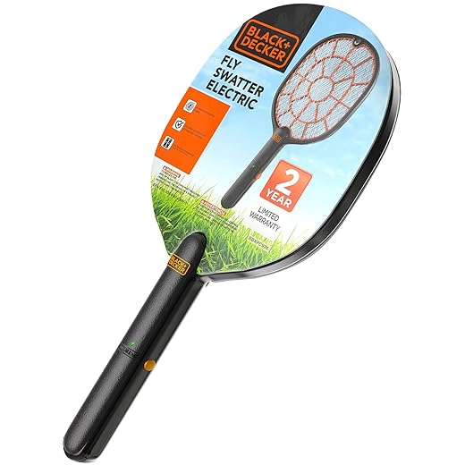 Bug Zapper Racket – Electric Fly Swatter for Gnats, Mosquitoes, & More – Harmless-to-Humans Outdoor Bug Zapper Battery Operated – Handheld Electric Fly Swatter –Indoor Racket