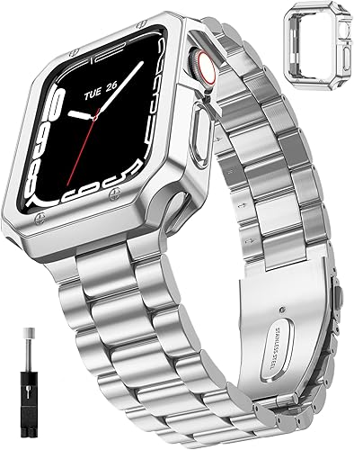 Compatible con Apple Watch Band de 1.772 pulgadas, 1.732 pulgadas, 1.654 pulgadas, 1.614 pulgadas, 1.575 pulgadas, 1.496 pulgadas, correa de metal disponible en Yaxa El Salvador