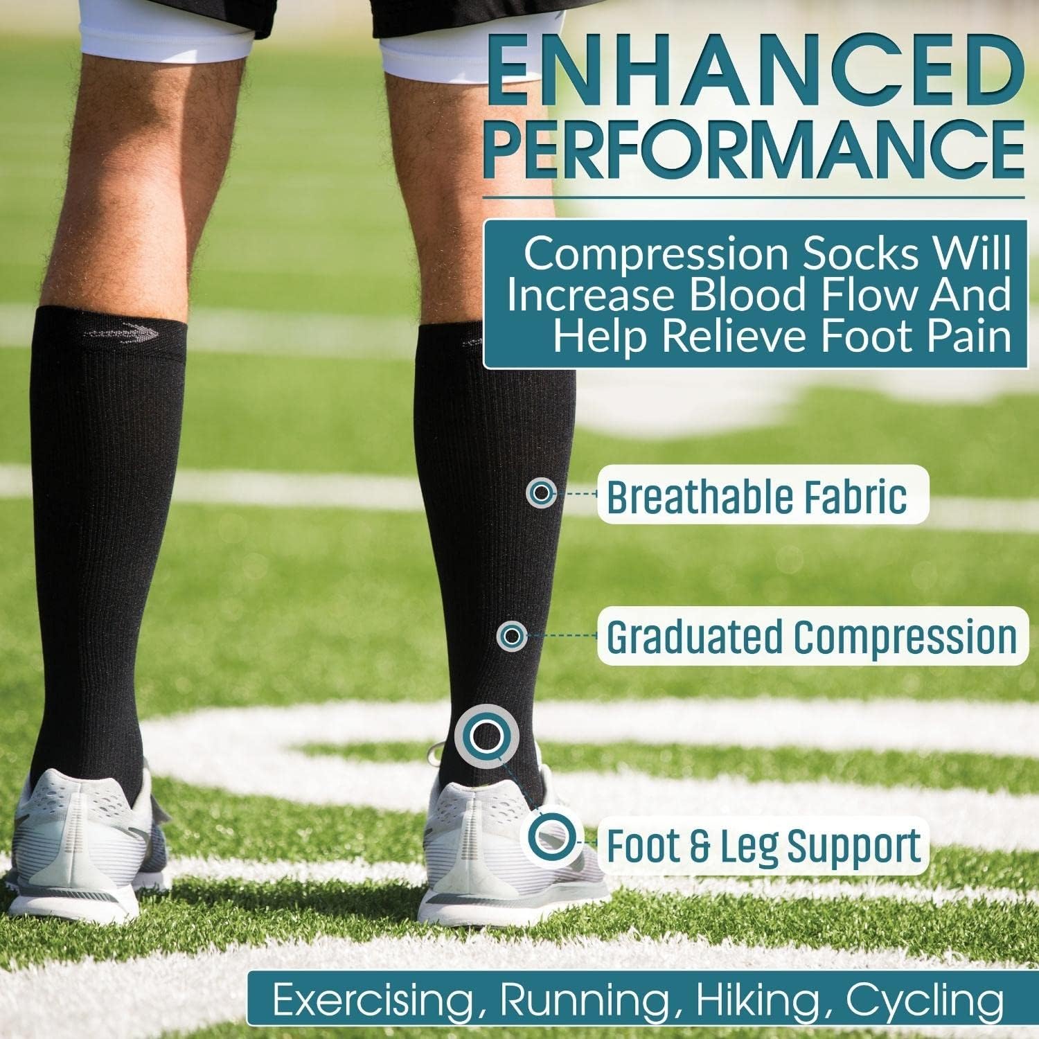 CompressionZ 20-30 mmHg Knee High Compression Socks Men & Women | Support Stockings for Travel, Nurses and Athletes - Image 3