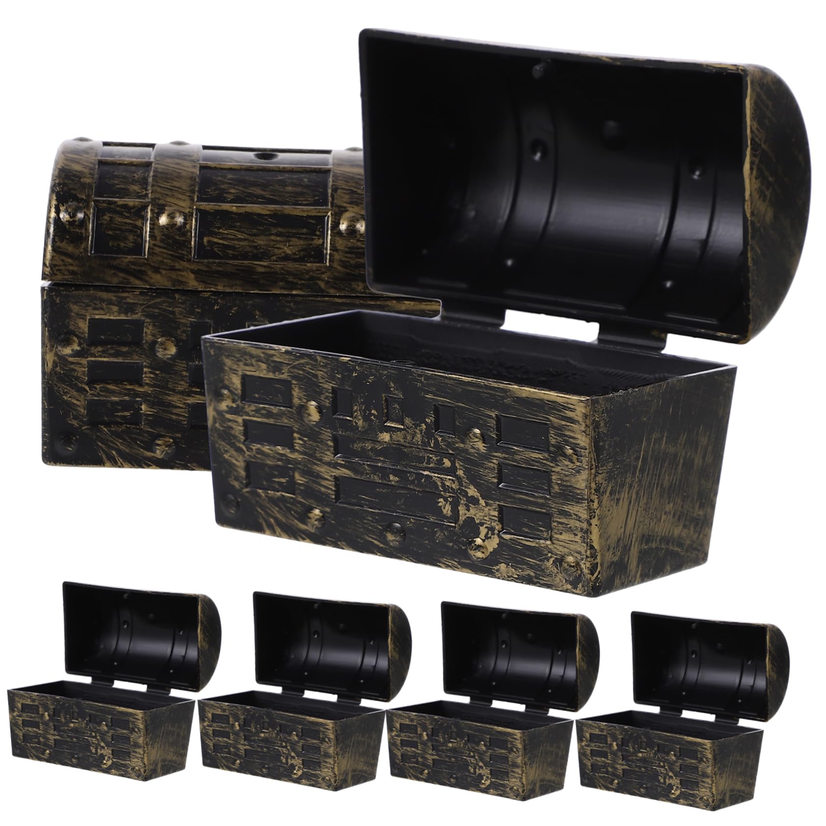 Hemoton 6pcs Pirate Treasure Chest Vintage Storage Boxes Multi-functional Small Trinket Boxes for Home Decor Organizing and Small Items