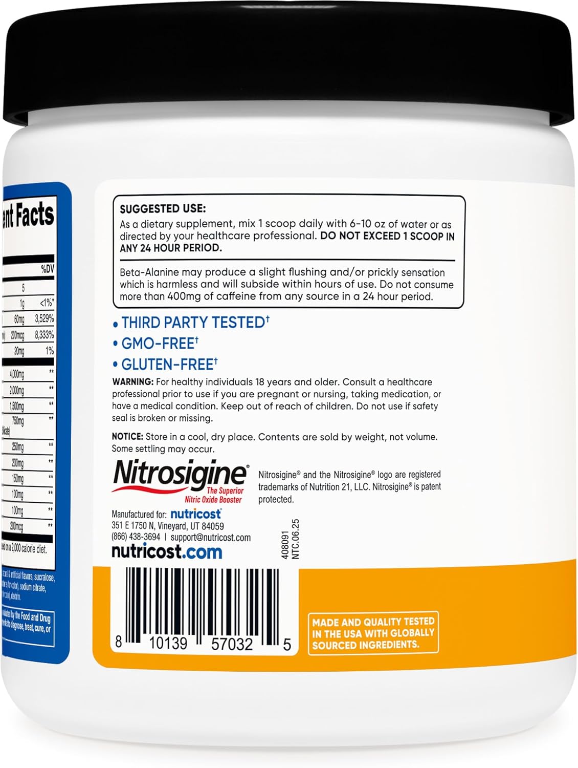 Nutricost Pre-Workout Complex Powder (30 Servings, Peach Mango) - Pre-Workout Supplement with Beta-Alanine, Taurine & Amino Acids Peach Mango 13.8 Ounce (Pack of 1) image 4 of 5 B0CNKVF9G5