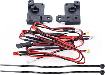 RCHUBAM RC Light Kit -4 Headlights & 2 Taillights Kit/Front Bumper Frame with 2 LED Light / 4 LEDs Body Shell Roof Lights for TRX4M K10 F150 1/18 Crawler Car Headlights & Taillights Kit
