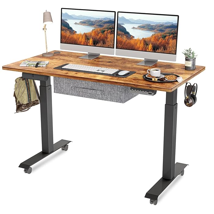 Buy 48 x 24 Inches FEZIBO Standing Desk with Drawer, Adjustable Height