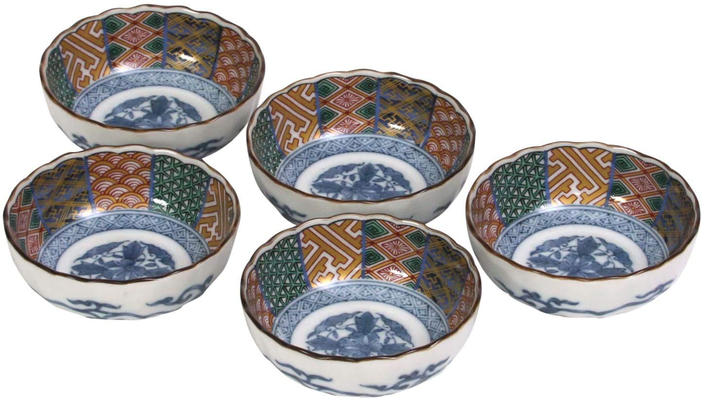 Amazon.co.jp: 美濃焼 染錦祥瑞 小鉢揃/10.5x4cm/5pcs入 : ホーム