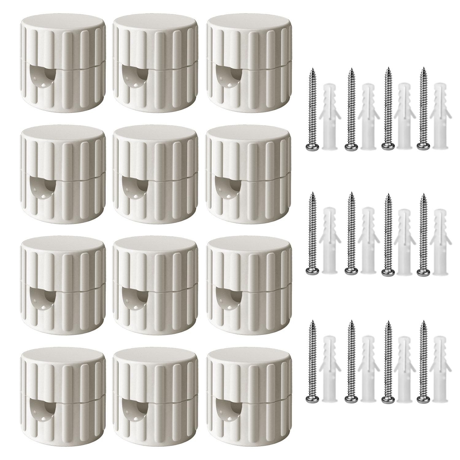 Set di 12 Decentratore Parete e Soffitto, Decentratore da Soffitto, decentratore lampadario, Ideali per Montaggio cavo elettrico Fai da Te - Include Viti e Tasselli