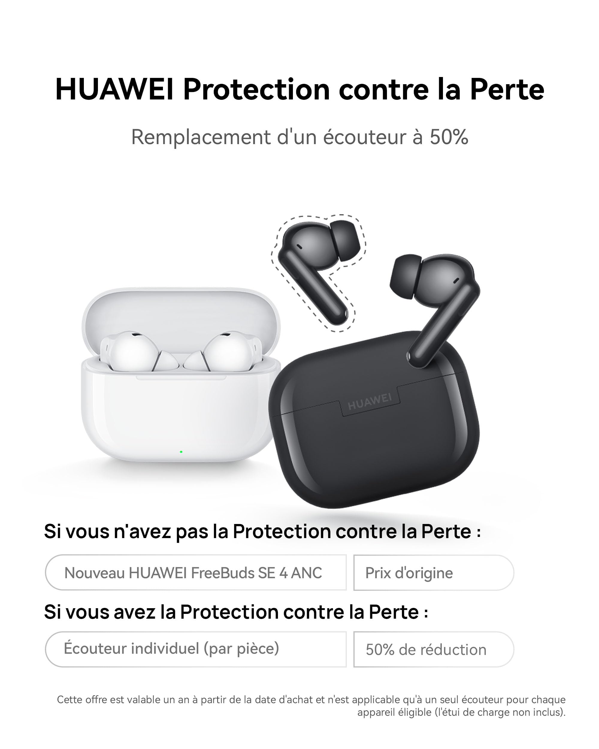 HUAWEI FreeBuds SE 4 ANC, écouteurs Bluetooth, Jusqu’à 50 h d’écoute, ANC multimode, 4,3 g écouteurs Intra-Auriculaires légers, IP54, Bluetooth 5.4, des appels clairs comme de l’Eau de Roche, Blanc