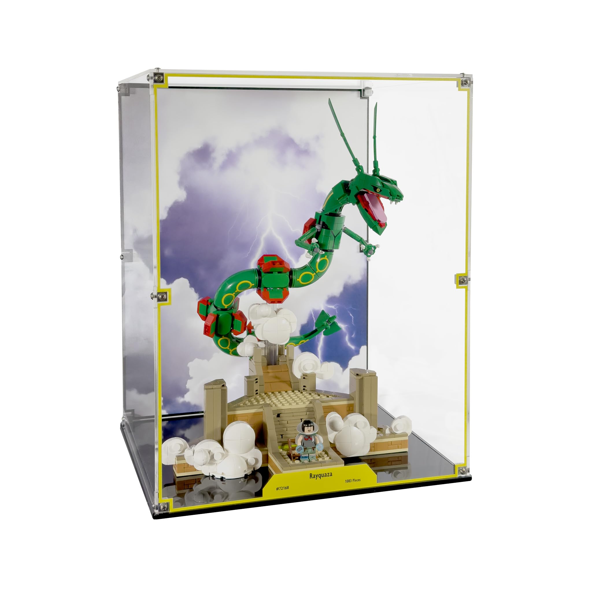 Clear Acrylic Display Case for LEGO Pokemon 72168 Rayquaza