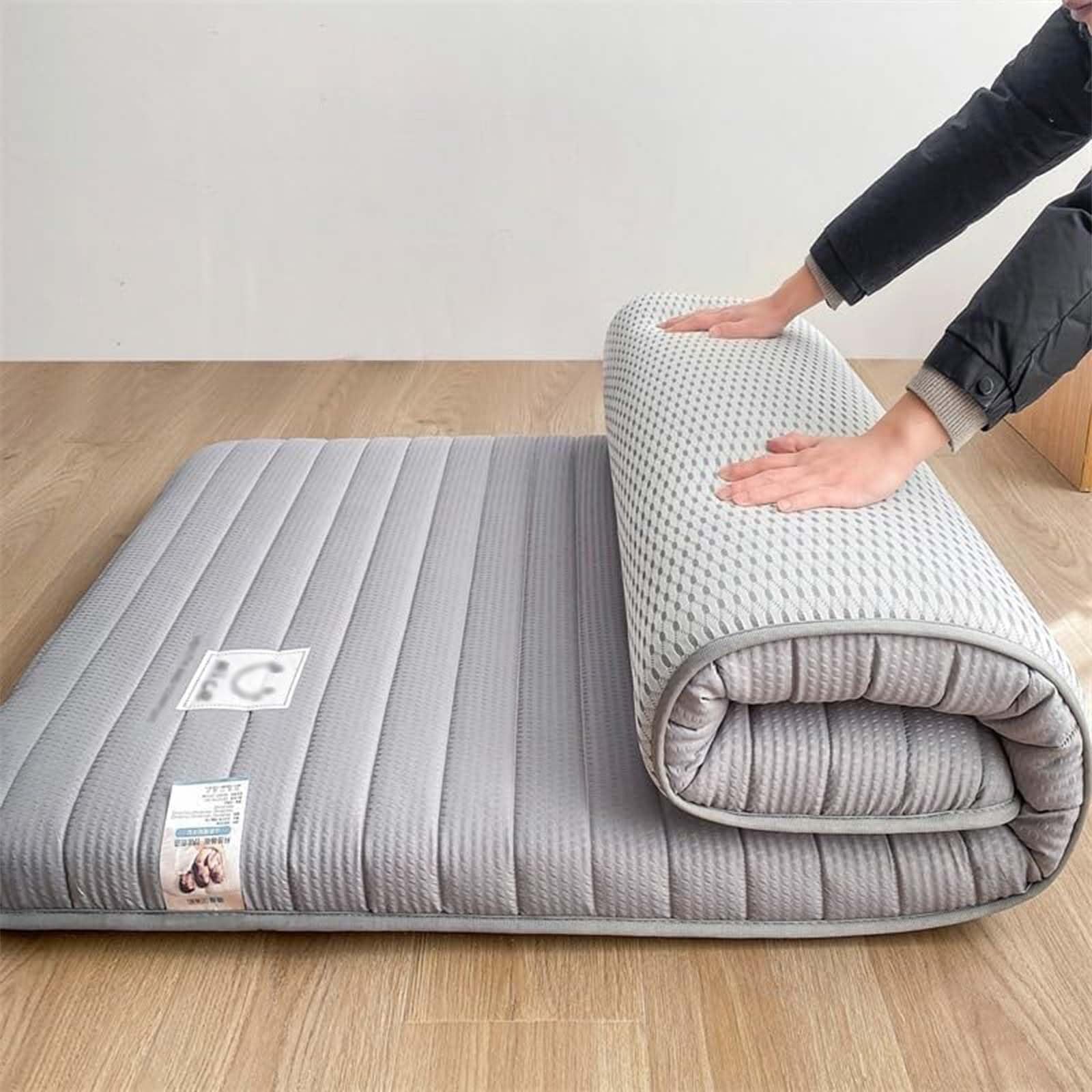 Materasso Futon Giapponese, Materasso da Campeggio Portatile Arrotolabile, Portatile, Pieghevole, Adatto per Campeggio, Auto, dormitori, Letti per Gli Ospiti,003,80×190CM