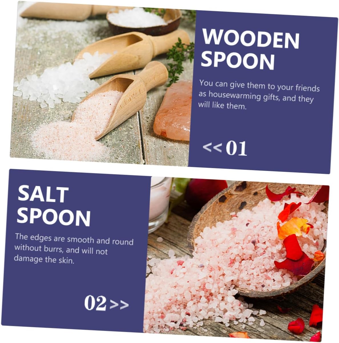 Cabilock 4pcs Wooden Tea Scoops Salt Scoops Measuring Spoon Tea Spoons Wooden Handle