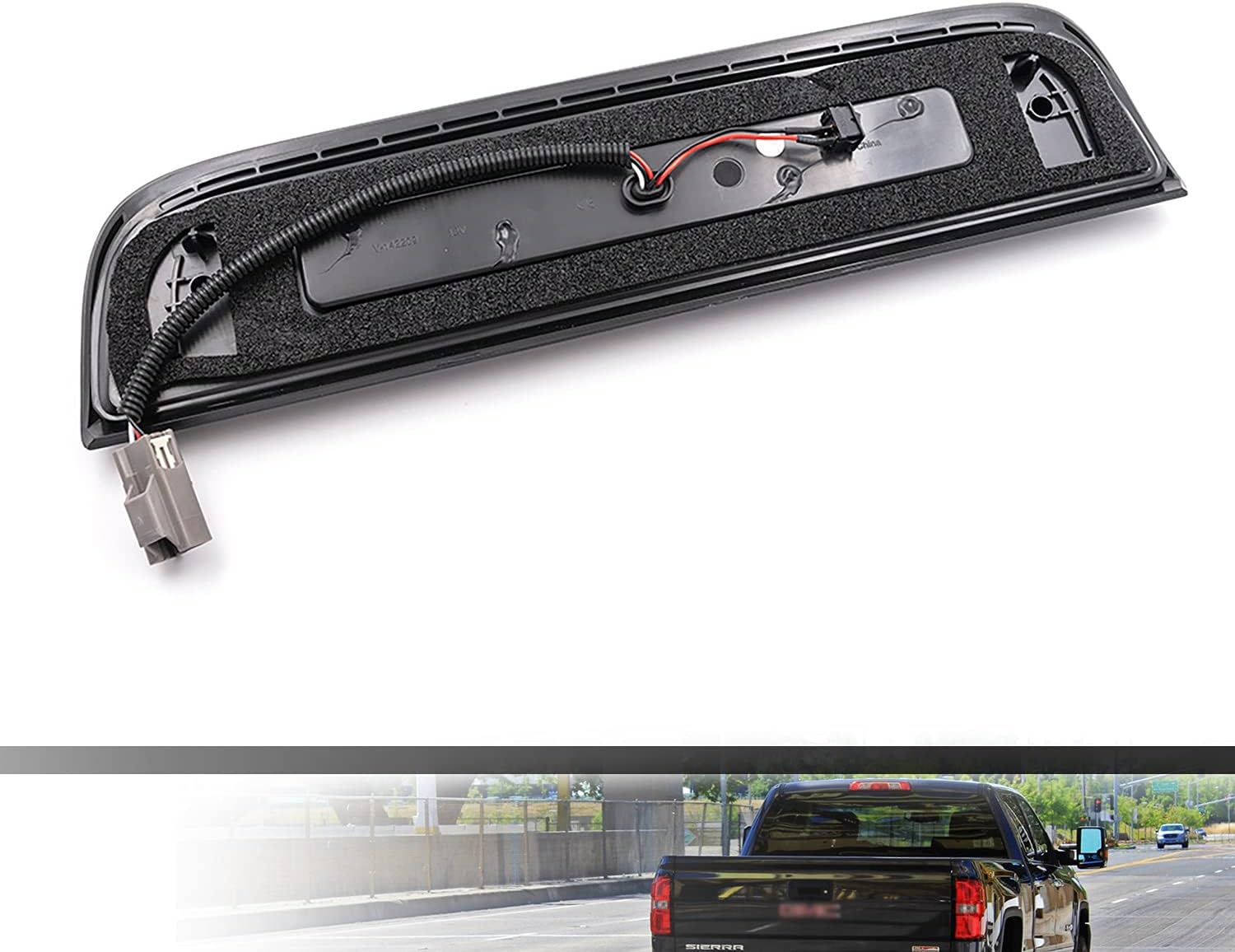 Gеt Sресіаl Prісе Led Third Brake Light Replacement for 2014-2018 Chevy Silverado GMC Sierra 1500 2500HD 3500HD Red LED Strobe Rear 3rd Brake Center High Mount Stop Lamp + White Cargo Light Kit Euro Smoked Lens