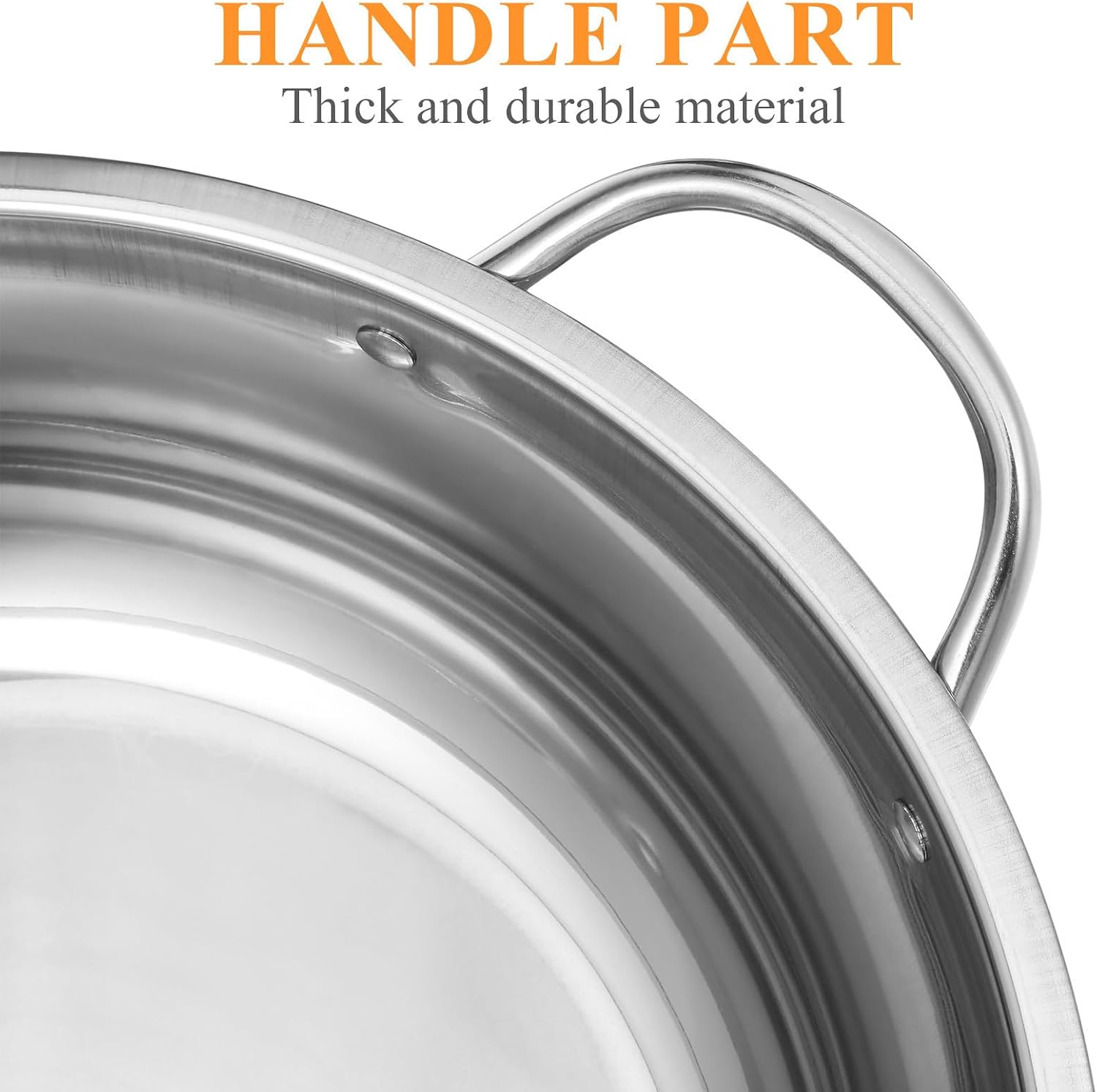 Zerodeko Hotpot Pot Kitchen Hot Pot Pan Double Handle Stainless Steel with Divider Strong Handle Easy to Clean for Home Cooking