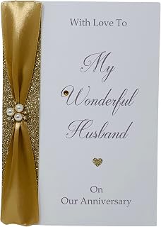 Husband Wedding Anniversary Card - Personalised Luxury Handmade Card, Gift for Husband Partner Him 1st 5th 10th 20th 25th 30th 40th 50th