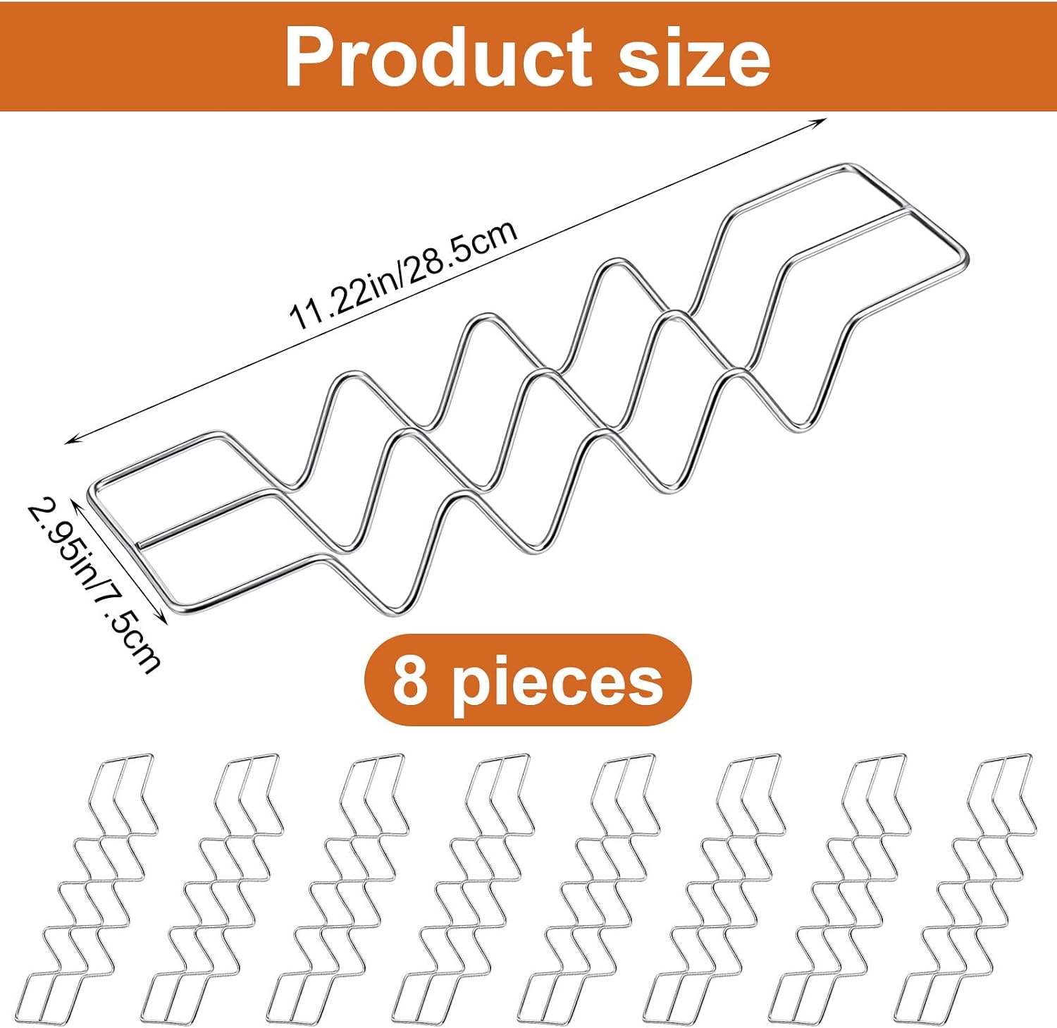 8 Pack Stainless Steel Taco Holders, 4-Slot Taco Stand Rack 11.2", Oven Saf