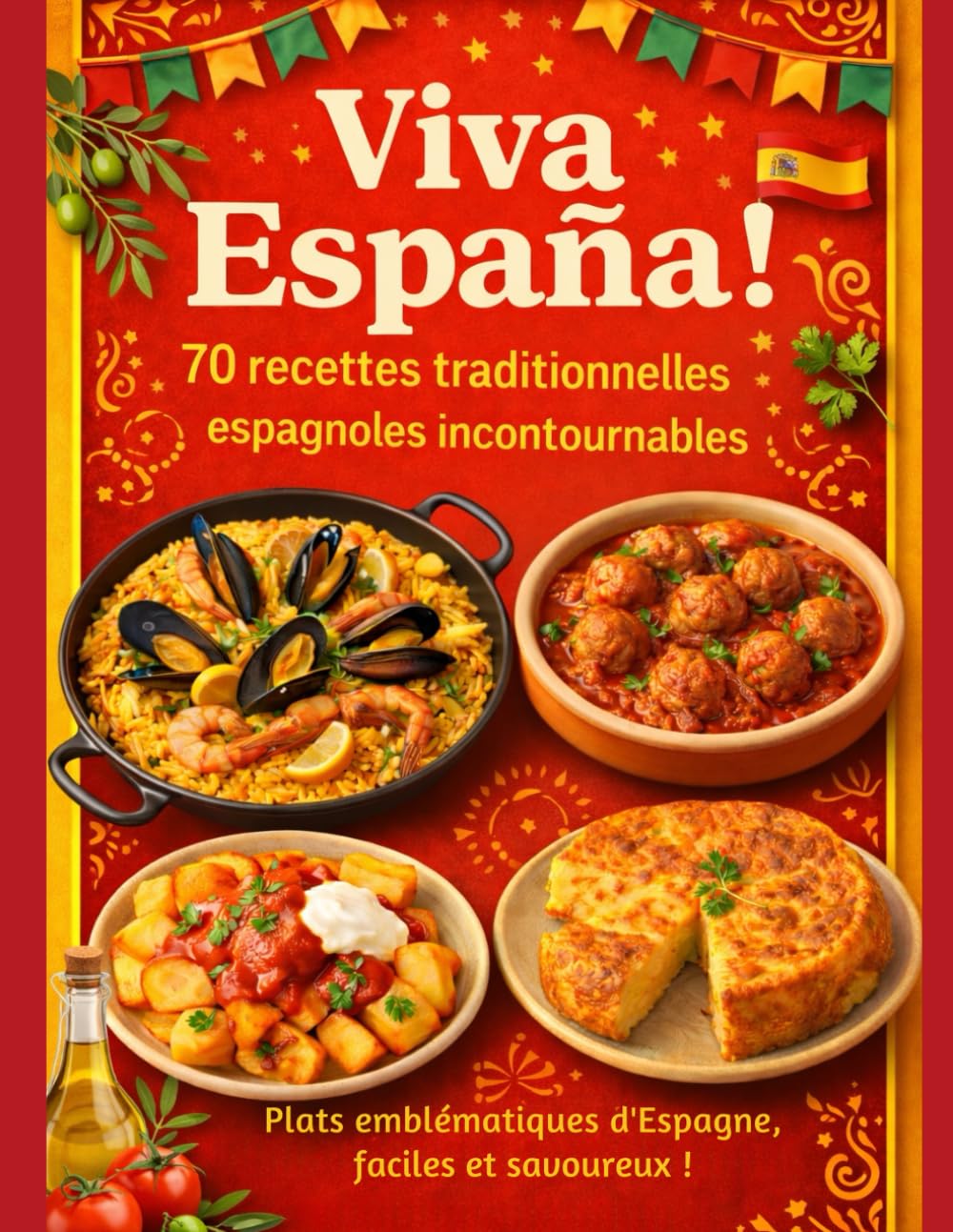 Viva España- 70 recettes traditionnelles espagnoles incontournables- plats emblématiques d'Espagne faciles et savoureux !: Cuisine familiale, plats typiques et saveurs authentiques d’Espagne