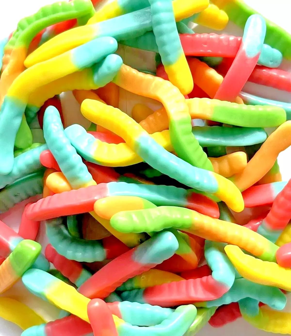 1kg Jelly Neon Worms - Halal - Aladdin Sweets gummy, chewy sweets. Bulk buy, Sweet Carts, Party Favors, Weddings