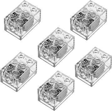 ASTEM Green Light-Up-Bricks Accessories Kits, 2x3 Classic Transparent LED Light Brick Pack, 6PCS Parts Building-Blocks Set Toys