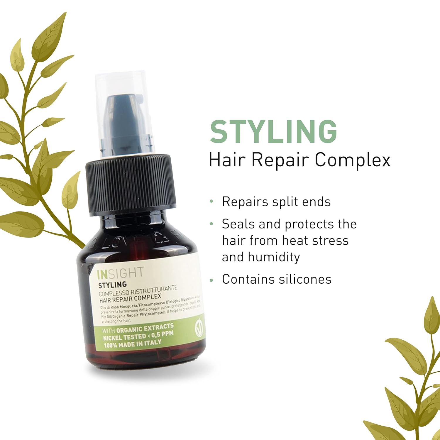 Insight Hair Repair Complex with Rosehip Oil & Repair Phytocomplex for Smooth, Manageable Hair, 1.7 Fl. Oz. / 50 mL