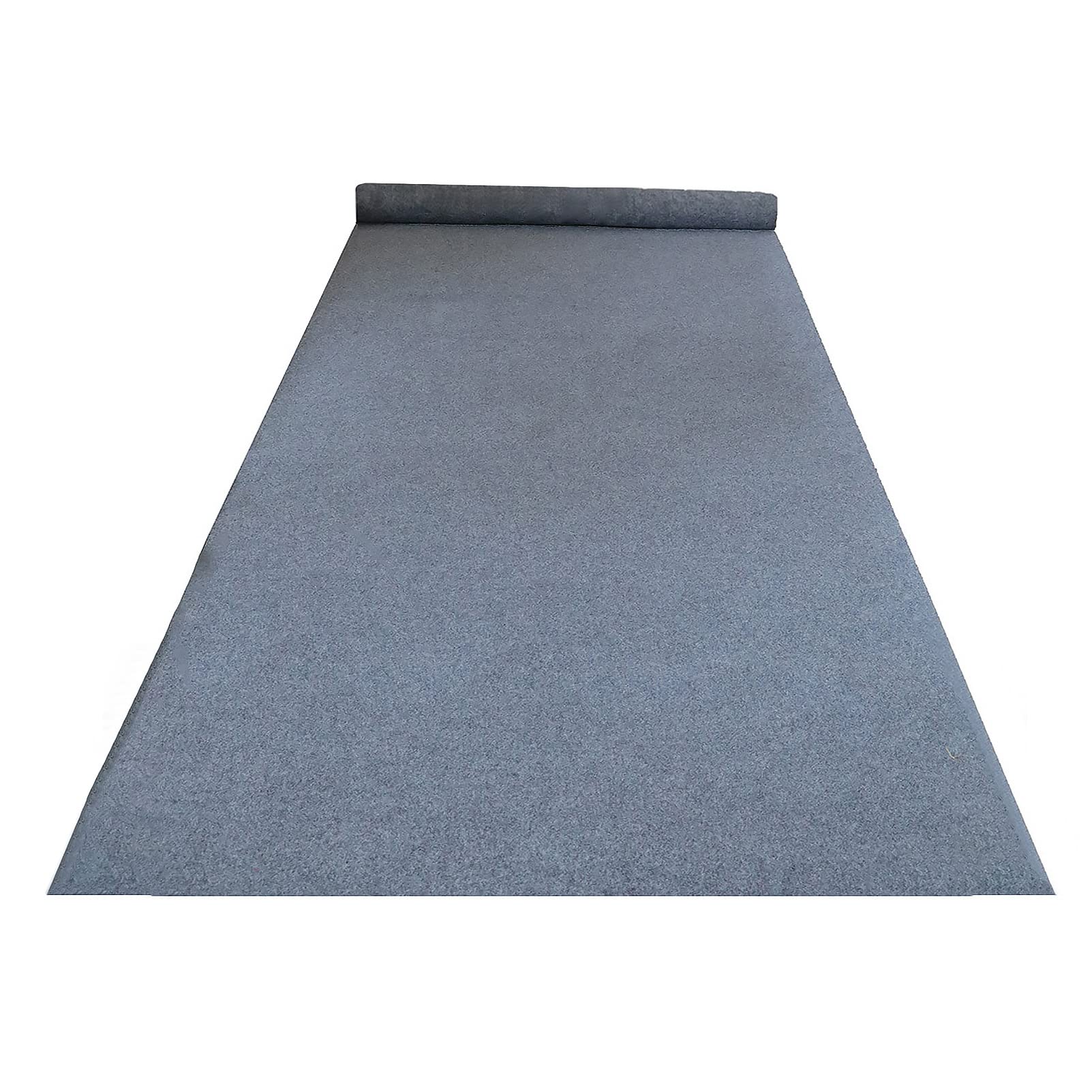 KAMPCO Hochzeit Gang Läufer Grau, Teppich Läufer für Hochzeit Zeremonie außerhalb, Polyester Stoff Teppich Rolle für Party Dekoration (Dicke: 2mm)