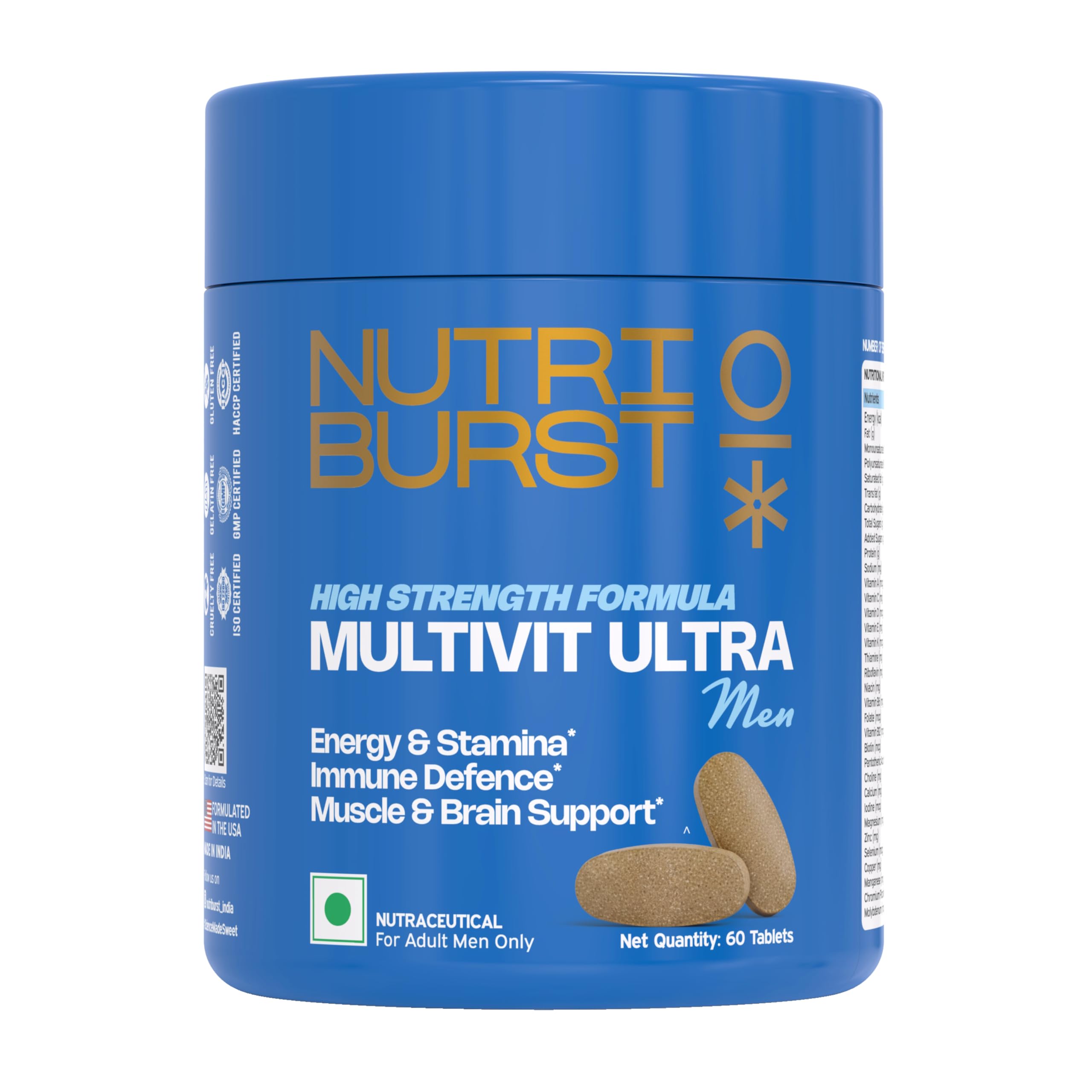 Multivitamin Ultra Tablets for Men | High Strength US Formula | Immunity, Muscle & Brain Support | 60+ Premium Nutrients | Veg Supplement | 60 Tablets-picture-35