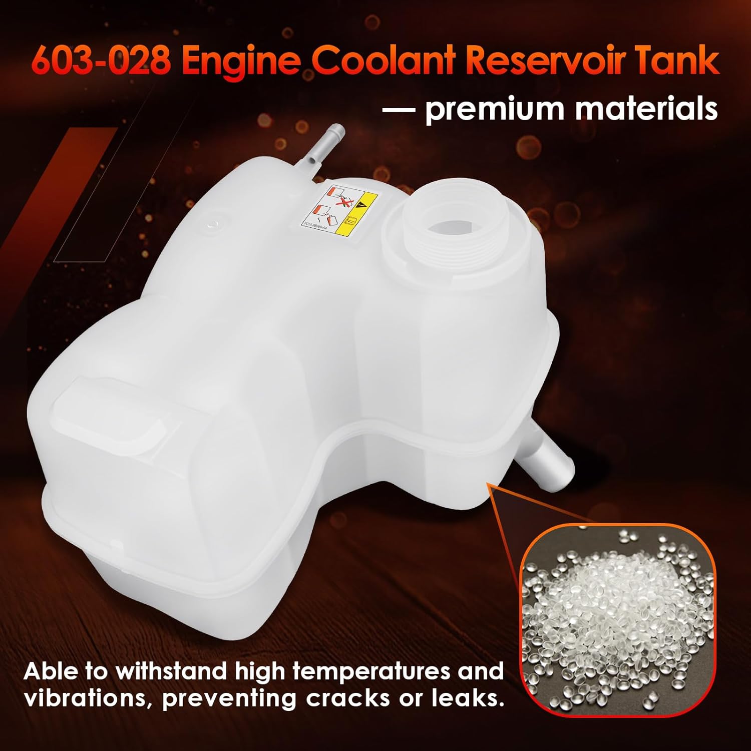 603-028 Front Engine Coolant Reservoir With Cap, Compatible with Ford 04-10 F-150, 03-06 Expedition, 04-08 F250, 04-08 Lobo, Lincoln 03-06 Navigator, 06-08 Mark LT, Replaces# 2L1Z8A080AB, 5L3Z8A080AA