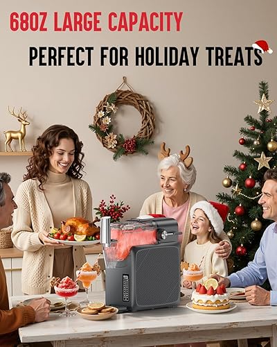 Miniatura 6 de Máquina de granizado no necesita hielo de 68 onzas, máquina de granizado para el hogar con pantalla LED y 5 modos preestablecidos, limpieza