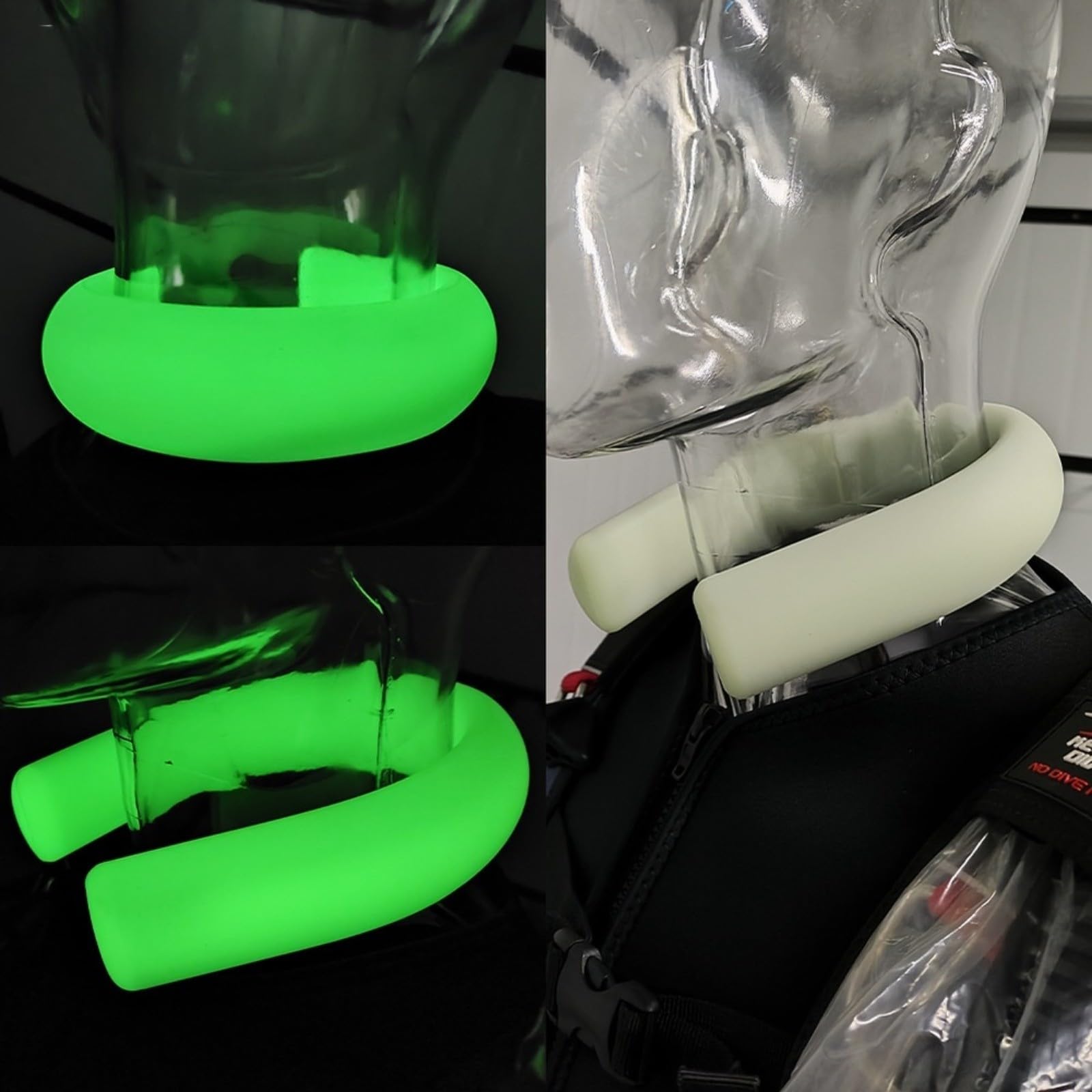 Ceinture de poids réglable phosphorescente pour la plongée, ceinture de poids en silicone souple, lumineuse (M, vert)