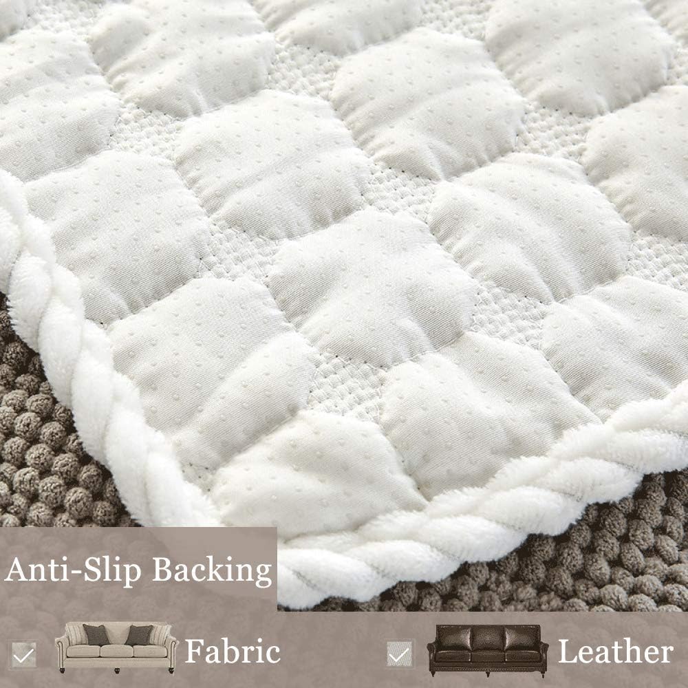 Sectional Sofa Couch Pad Modern Comfort Plush L Shape Sofa Slip Loveseat Armchair Settee Furniture Protector Mats for Pets Kids Anti-Slip Sofa Towel (1PCS) Blue-90x180cm/35 x71 (Grey1 70x90cm/27 x35