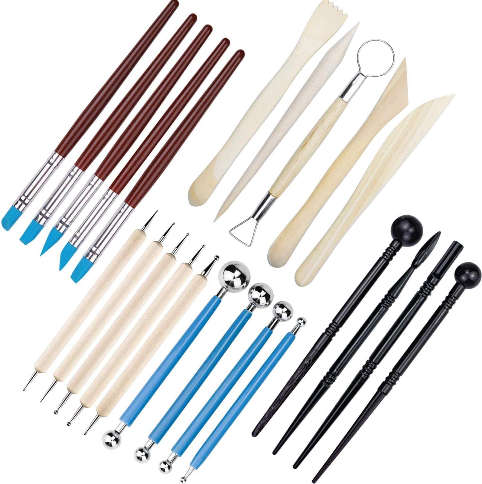 Set De 8 Pointes De Modelage, Stylets, Cuillères Et Outils De Sculpture Pour Craft Du Cuir