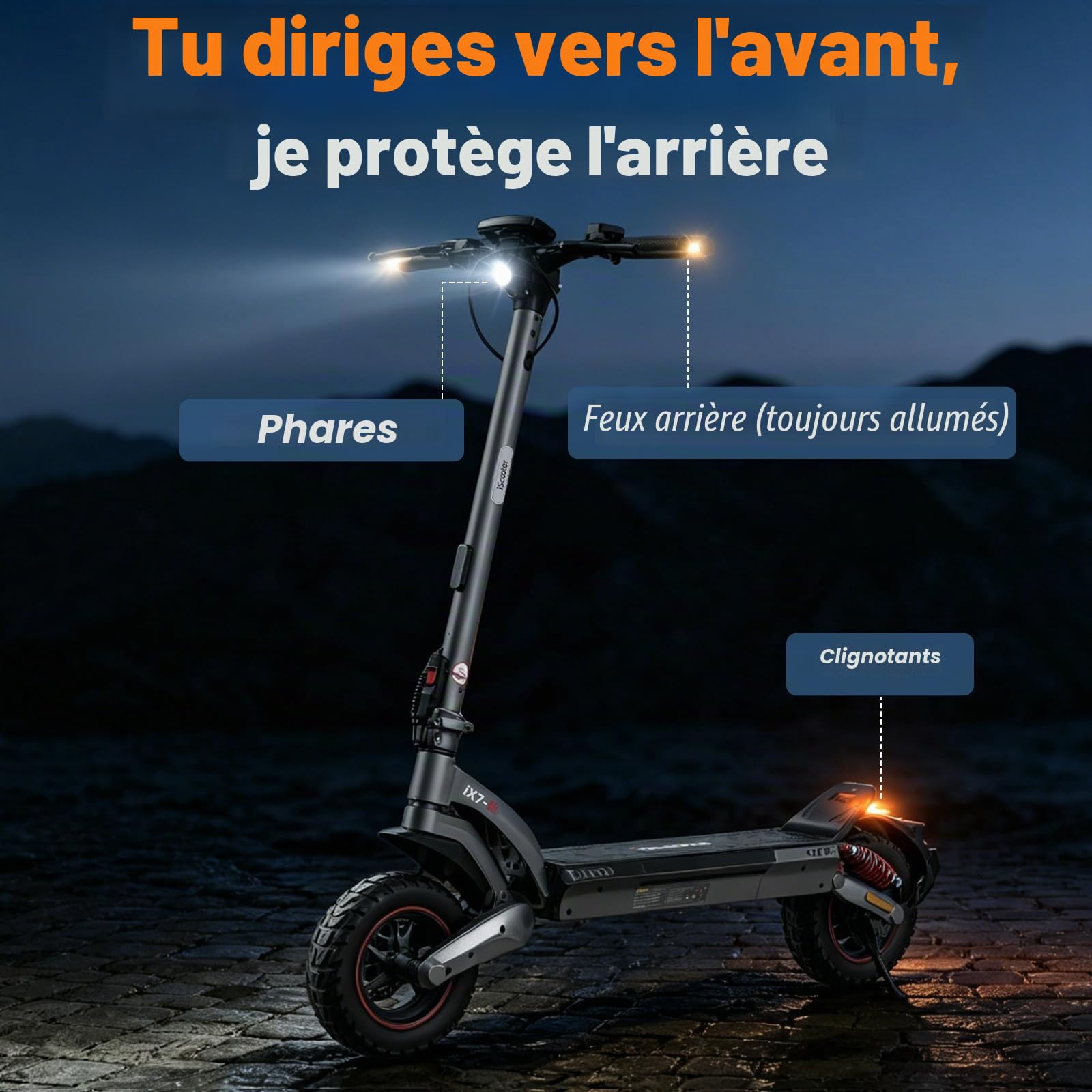 Trottinette électrique avec Homologation routière pour Adulte avec Double entraînement et Clignotant, portée maximale de 80 km, Pente de 35%, capacité de Charge de 150 kg, ABE Pliable, avec Double