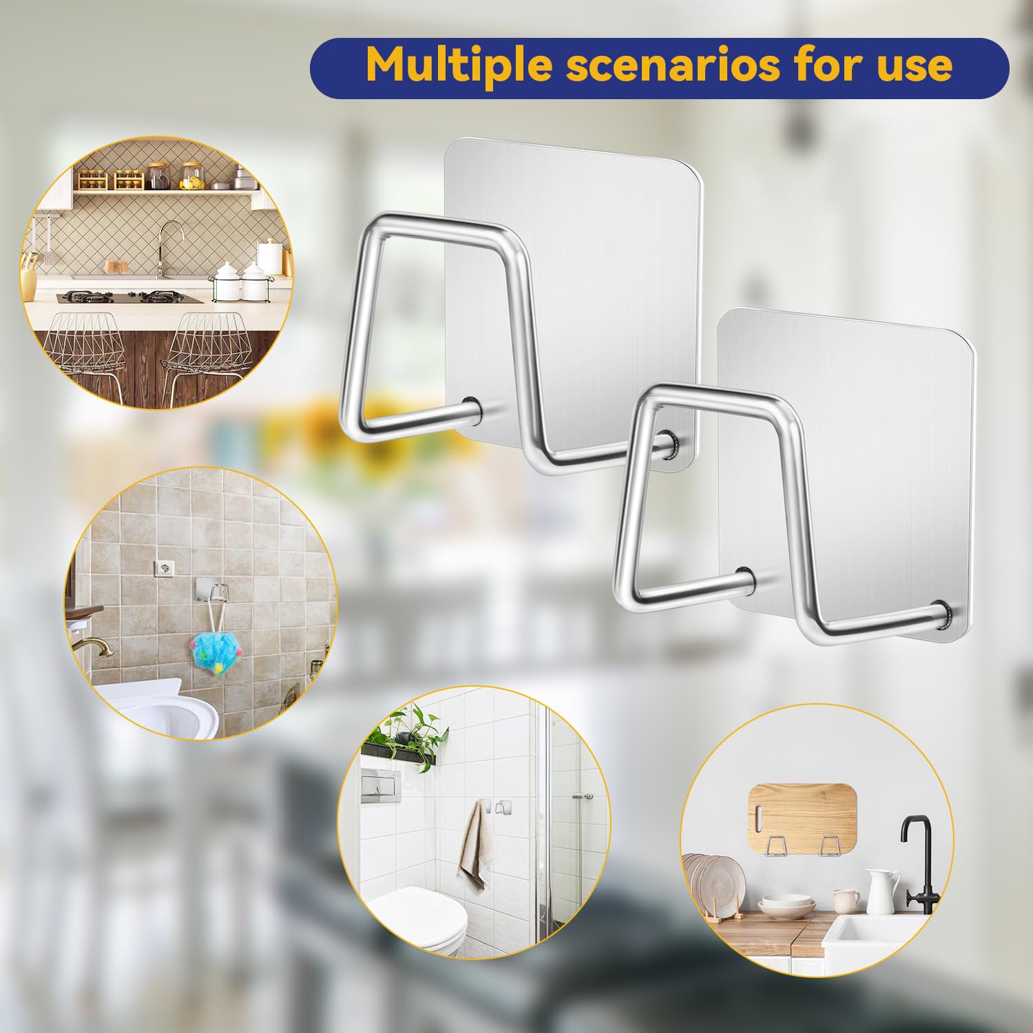 Stainless Steel Sink Sponge Holders - Rustproof & Adhesive -4 Stainless Steel Sink Sponge Holders - Rustproof & Adhesive -4