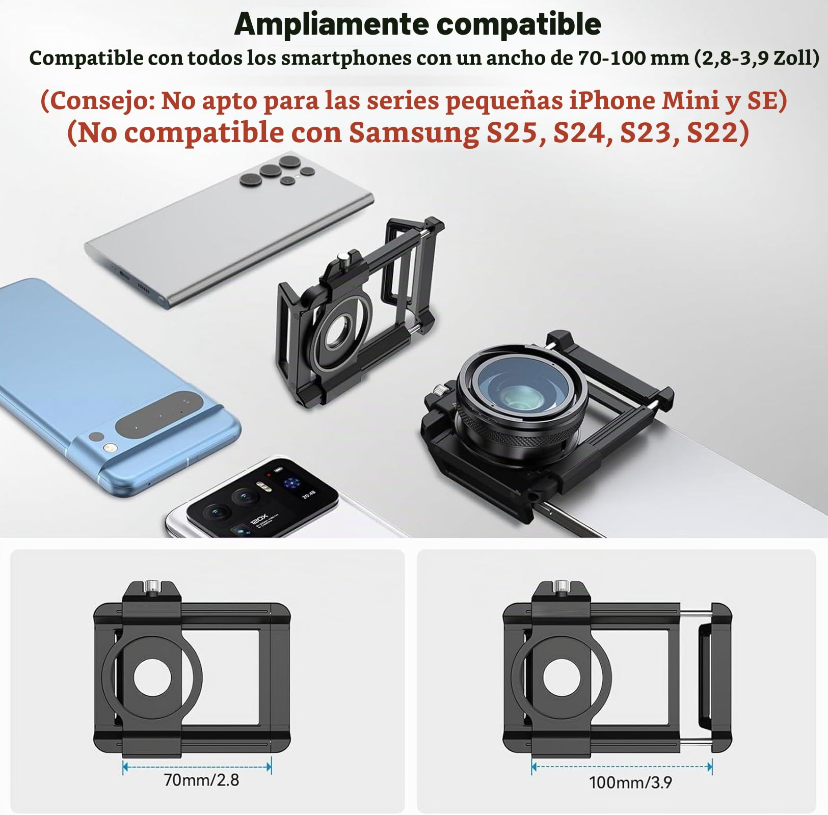 10-20X Lente Macro, Lente para teléfono móvil, HD Objetivo movil con Clip Universal para Teléfono móvil,Adecuada para Todos Los Teléfonos Móviles